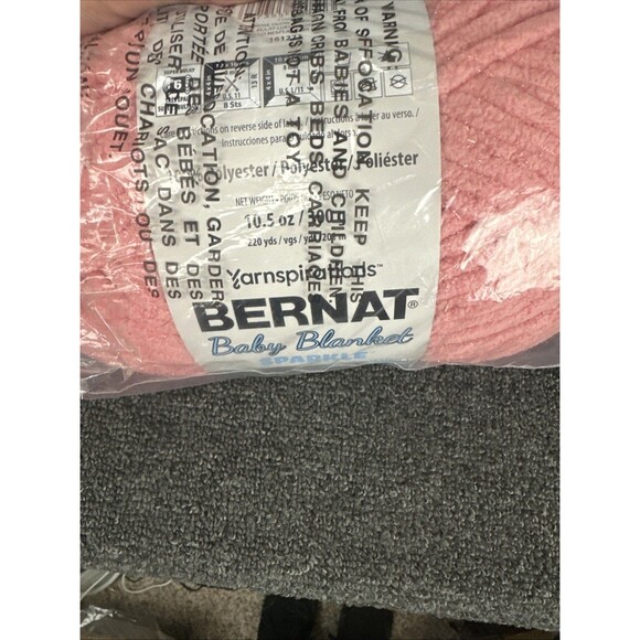 Bernat Baby Blanket Sparkle Yarn-Rose Glow Dye Lot 36 10.5oz 300g - Picture 6 of 6